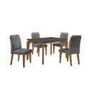 Ver imagem 2 de Conjunto Sala de Jantar Mesa Liz 120cm Mdf Canto Reto e 4 Cadeiras Athenas Moderna