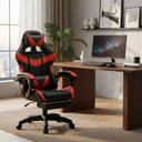Ver imagem 1 de Cadeira Escritório Gamer Nitro Vermelho Ergonômica Couro Sintético Reclinável Altura Ajuste Luvinco