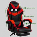 Ver imagem 2 de Cadeira Escritório Gamer Nitro Vermelho Ergonômica Couro Sintético Reclinável Altura Ajuste Luvinco