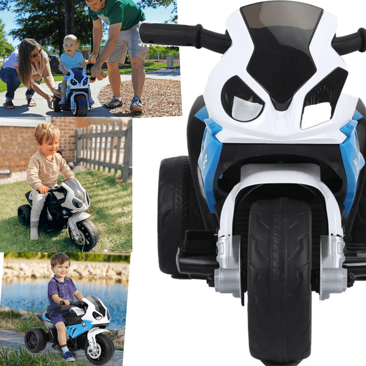 Moto Eletrica Infantil Zippy Toys Bmw S1000 Rr Aterrish 6v Azul - 4