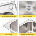 Ver imagem 7 de Cuba Cozinha Gourmet 56x42 Completa Aço Inox Escovado Luxo Brinovar