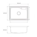 Ver imagem 2 de Cuba Cozinha Gourmet 56x42 Completa Aço Inox Escovado Luxo Brinovar