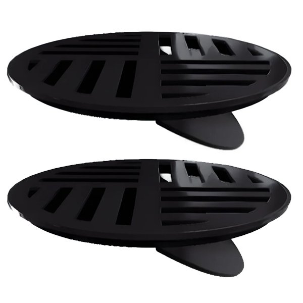 Kit 2 Ralo Grelha Redonda com Fecho Automático Preto 15cm - 1