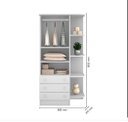 Ver imagem 3 de Quarto do Bebe Berço com Roupeiro 2 Portas 3 Gavetas Branco Acetinado - Ai Shop