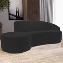 Ver imagem 7 de Sofá 4 Lugares Curvo Living Firenze Direito D02 Veludo Preto 280cm C-300 - Lyam