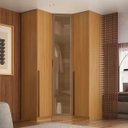 Ver imagem 1 de Guarda Roupa de Canto Obliquo Reflecta 3 Portas Mdf Altezza Trend Belmax:freijó