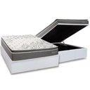 Ver imagem 1 de Cama Box Baú Casal + Colchão Molas Kappesberg Ensacadas Serene + Base Crc Courano White