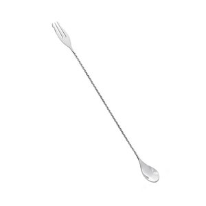 Colher Bailarina Garfo Tridente Inox Drink Coquetel Bar 40cm