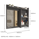 Ver imagem 3 de Espelheira de Banheiro Armarinho Organizador com Prateleira Nicho Nioki Cor:cinza