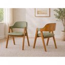 Ver imagem 4 de Conjunto de Jantar Paris 6 Lugares Tampo em MDF com Cadeiras Estofadas Verde Oliva 135cm Imperial