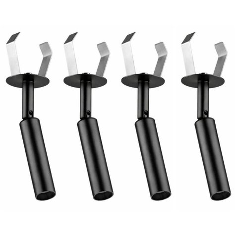 Kit 4 Luminárias Spots Iluminação Direcionável Embutir Preto Alumínio G9 Neo Dital