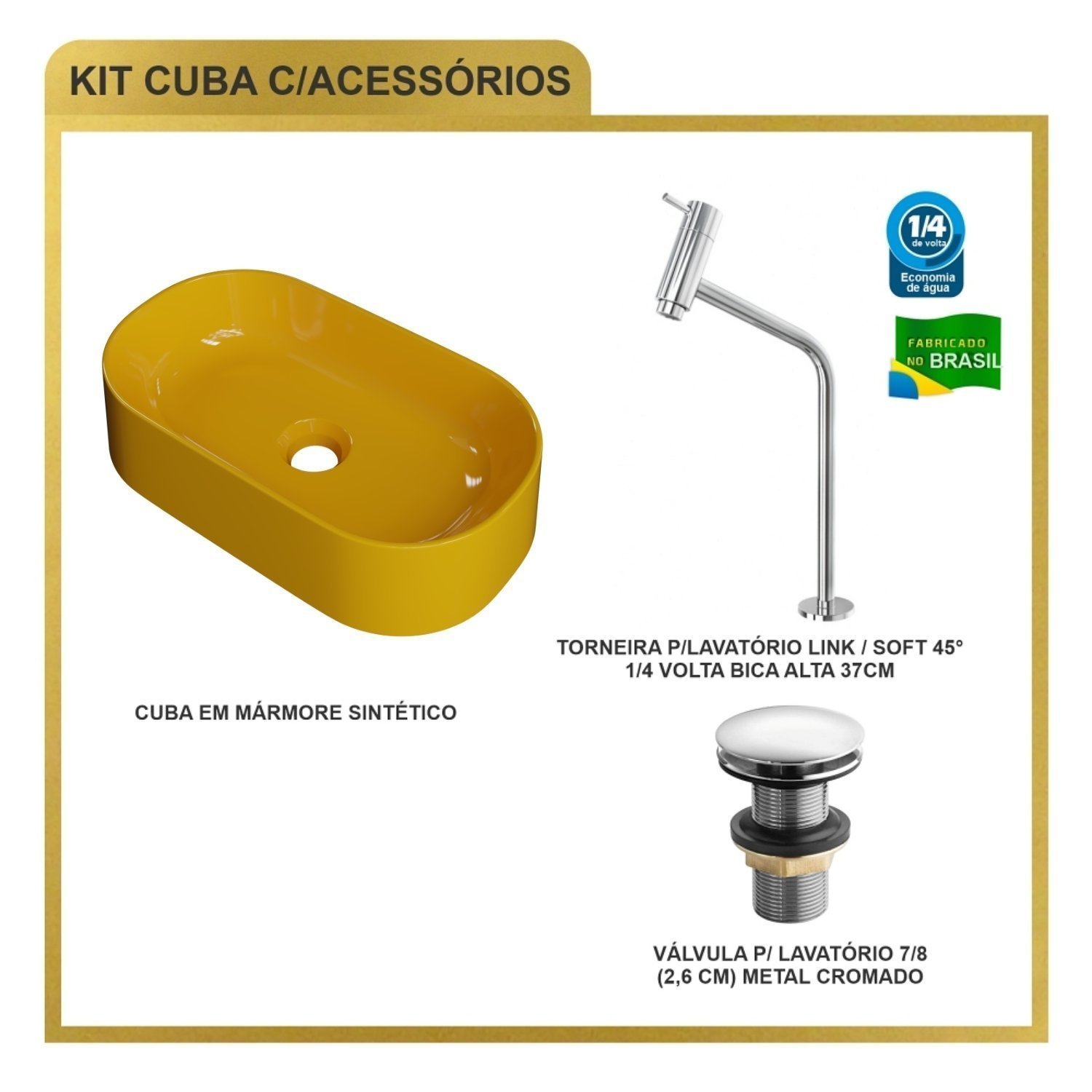 Kit Cuba Ov42 Laila com Torneira Link 1062 e Válvula Click - 8
