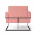 Ver imagem 3 de Poltrona Decorativa Estofada Veludo Base Metálica Industrial Prime Preto – Paraná Metal:Rosé Nude
