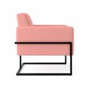 Ver imagem 4 de Poltrona Decorativa Estofada Veludo Base Metálica Industrial Prime Preto – Paraná Metal:Rosé Nude