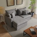 Ver imagem 1 de Sofá Cama Casal Retrátil e Reclinável 4 Lugares Veludo Prata Colibri 220cm CabeCasa MadeiraOriginals