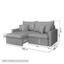 Ver imagem 3 de Sofá Cama Casal Retrátil e Reclinável 4 Lugares Veludo Prata Colibri 220cm CabeCasa MadeiraOriginals