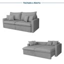 Ver imagem 5 de Sofá Cama Casal Retrátil e Reclinável 4 Lugares Veludo Prata Colibri 220cm CabeCasa MadeiraOriginals