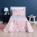 Ver imagem 2 de Kit Cobre Leito Colcha Solteiro Infantil Lutti Dupla Face 200 Fios 2 Peças Raposa Foxy Rosa