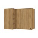 Ver imagem 1 de Armário Aéreo de Canto Reto Celeste Kappesberg 100% Mdf 1 Porta 4 Nichos Nogueira 98cm
