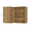 Ver imagem 5 de Armário Aéreo de Canto Reto Celeste Kappesberg 100% Mdf 1 Porta 4 Nichos Nogueira 98cm