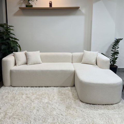 Sofá Orgânico Módulo Curvo Siena 2,6MTS Boucle Off White - Montanari'S Decor