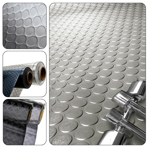 Piso Relevo Moeda 1mm Pvc Emborrachado Antiderrapante 1x14 Cor:moedaprata