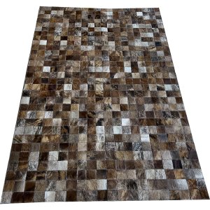Tapete de couro marrom light 1,00x1,50 sem borda peça 5x5cm