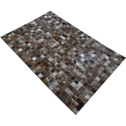 Tapete de couro marrom light 1,00x1,50 sem borda peça 5x5cm - 2