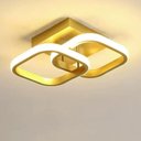 Ver imagem 3 de Luminária de Teto Plafon Led 45w Prisma Dourada Moderna com 3 Cores de Luz Bivolt para Sala e