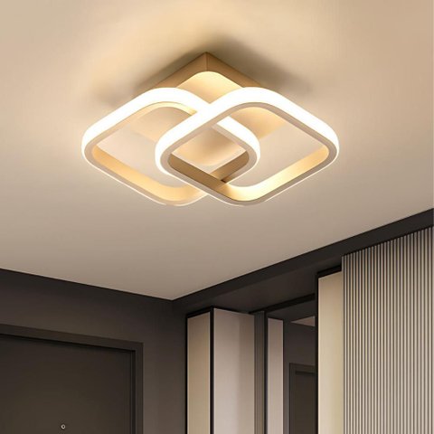 Luminária de Teto Plafon Led 45w Prisma Dourada Moderna com 3 Cores de Luz Bivolt para Sala e