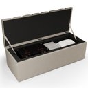 Ver imagem 3 de Kit Cabeceira Cama Box Casal 140cm e Calçadeira Recamier Baú Dália W01 Linho Bege - Lyam Decor