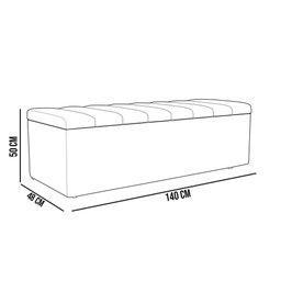 Kit Cabeceira Cama Box Casal 140cm e Calçadeira Recamier Baú Dália W01 Linho Bege - Lyam Decor - 8 Kit Cabeceira Cama Box Casal 140cm e Calçadeira Recamier Baú Dália W01 Linho Bege - Lyam Decor - 8