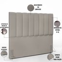 Ver imagem 4 de Kit Cabeceira Cama Box Casal 140cm e Calçadeira Recamier Baú Dália W01 Linho Bege - Lyam Decor