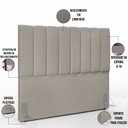 Ver imagem 5 de Kit Cabeceira Cama Box Casal 140cm e Calçadeira Recamier Baú Dália W01 Linho Bege - Lyam Decor