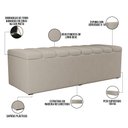 Ver imagem 5 de Kit Cabeceira Cama Box Casal 140cm e Calçadeira Recamier Baú Dália W01 Linho Bege - Lyam Decor