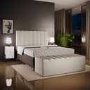 Ver imagem 3 de Kit Cabeceira Cama Box Casal 140cm e Calçadeira Recamier Baú Dália W01 Linho Bege - Lyam Decor