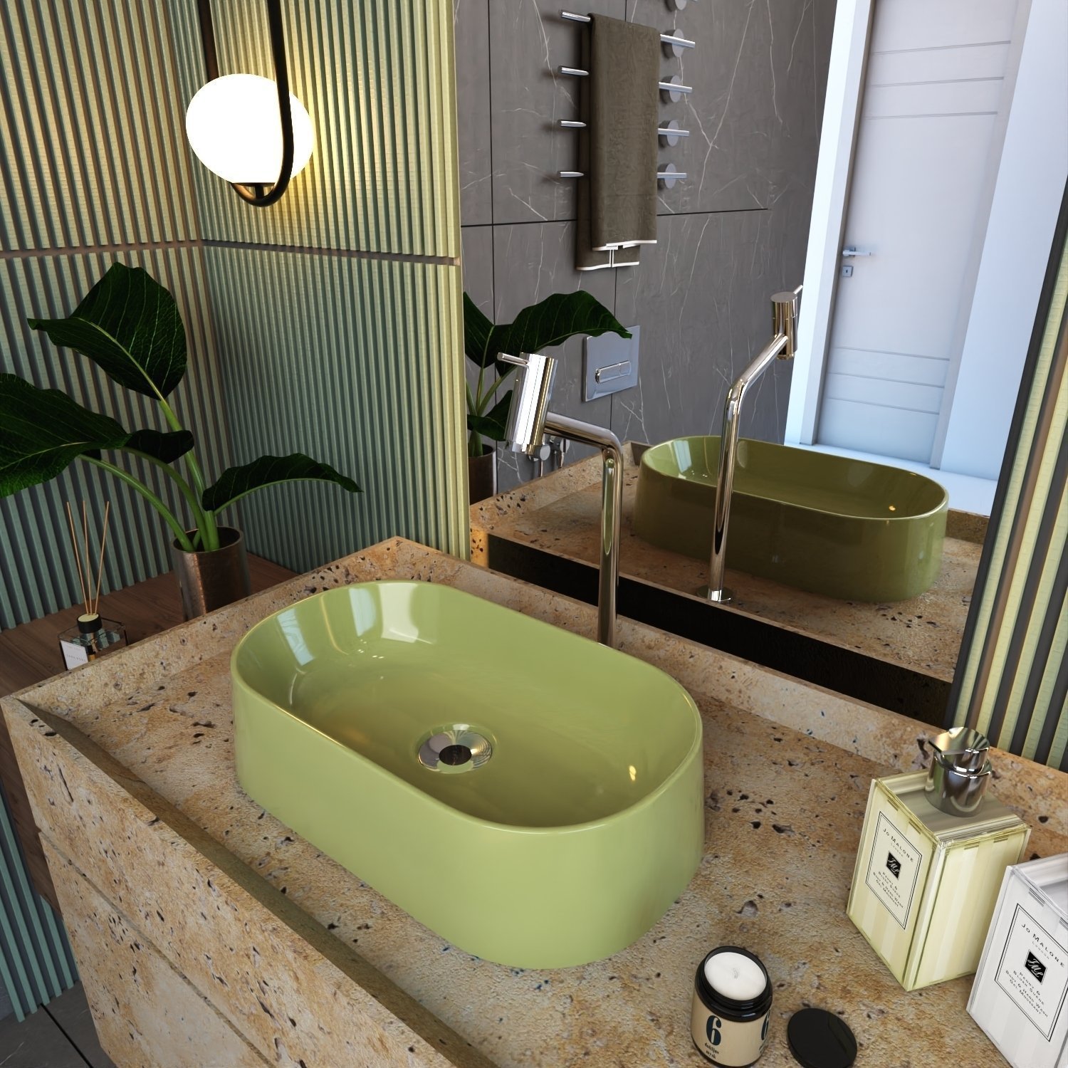 Kit Cuba Ov42 Laila com Válvula Metal e Sifão com Flexível - 1