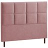 Cabeceira Estofada Casal Espanha Veludo Rosa 140 Cm - 1