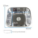 Ver imagem 4 de Kit Tecnocuba Alto Brilho Tanque 40x34x20 + Cuba 40x34x17cm