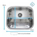 Ver imagem 2 de Kit Tecnocuba Alto Brilho Tanque 40x34x20 + Cuba 40x34x17cm