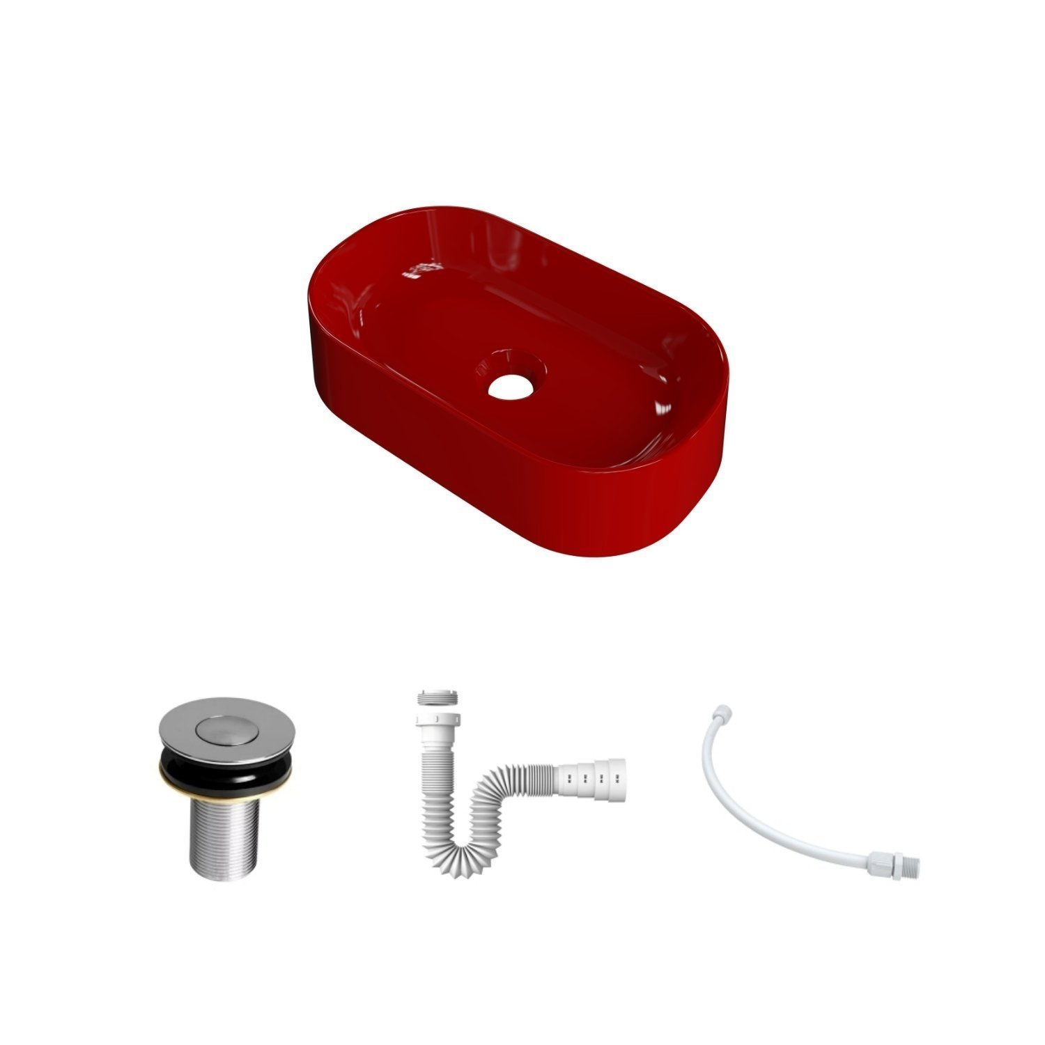 Kit Cuba Ov42 Laila com Válvula Botão e Sifão com Flexível - 3