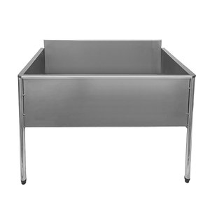 Tanque Aço Inox Com Espelho E Uma Cuba 152x51x45cm - 160x55x90cm - Brascool