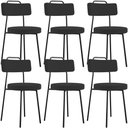 Ver imagem 1 de Kit 06 Cadeiras Decorativas Estofada Para Sala De Jantar Barcelona L02 Suede Preto - Lyam Decor