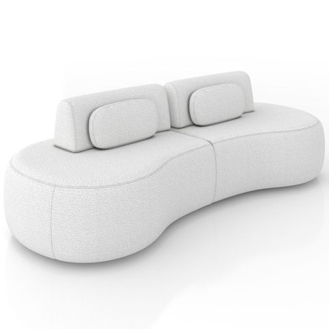 Sofá 4 Lugares Orgânico para Sala Living 280cm Vasti M03 Bouclê Cru - Lyam Decor