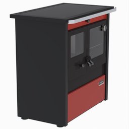 Fogao a Lenha N 2 Le Corbusier Dupla Combustao Vermelho - 5