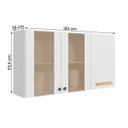 Ver imagem 3 de Armario Aereo de Cozinha Intenza 120 cm 2 Portas de Vidro
