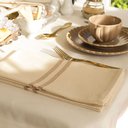 Ver imagem 4 de Guardanapo de Tecido Juliana - Algodão, Dupla Listra Marrom, 50x50cm