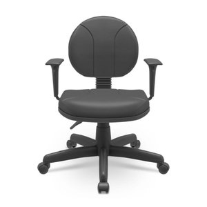 Cadeira Operativa Executiva Couro Preto - Plaxmetal