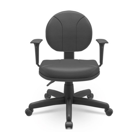 Cadeira Operativa Executiva Couro Preto - Plaxmetal