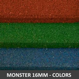 Piso De Borracha Monster Dupla Face 1,00 x 1,00 16mm Colors - Vermelho escuro - 1